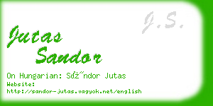 jutas sandor business card